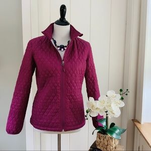 LANDS’ END Magenta Quilted Primaloft Zipper Jacket
